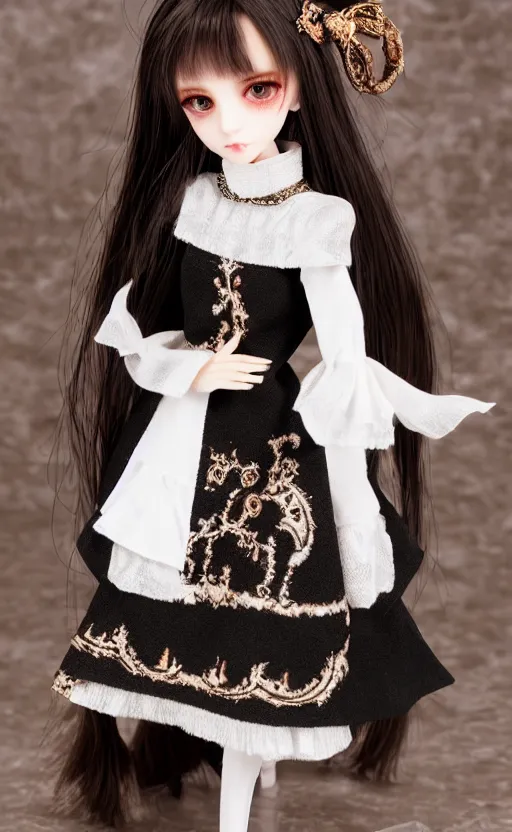 Image similar to dollfie in Sleeveless turtleneck baroque dress