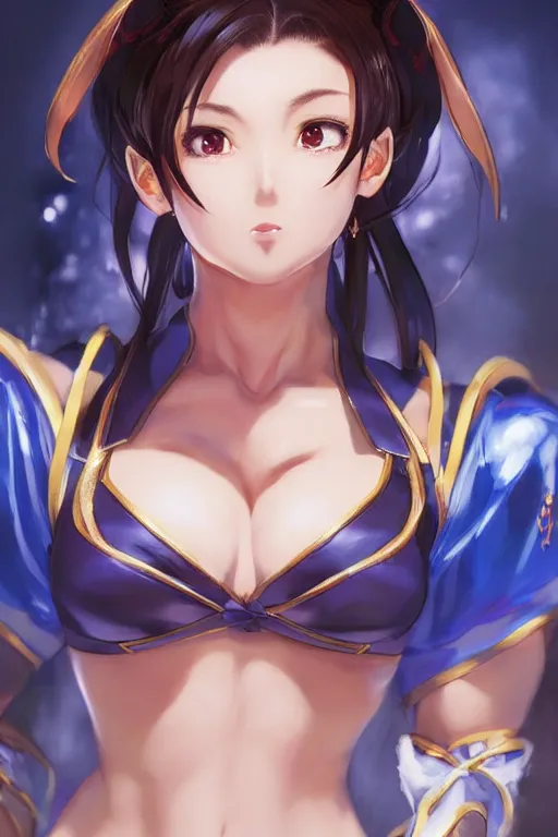 Image similar to An anime portrait of Chun li, by Stanley Artgerm Lau, WLOP, Rossdraws, James Jean, Andrei Riabovitchev, Marc Simonetti, and Sakimichan, tranding on artstation, SFW version