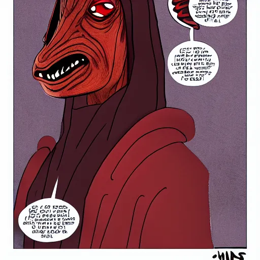 Image similar to jar jar binks as a sith lord