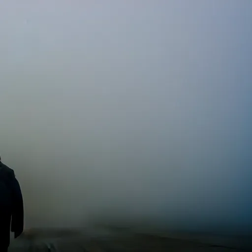 Prompt: rich fat man standing in front of a polluted factory smoke , fog , 4k , HD