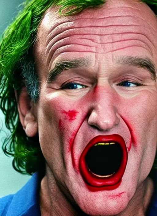 Prompt: Robin Williams as the Joker