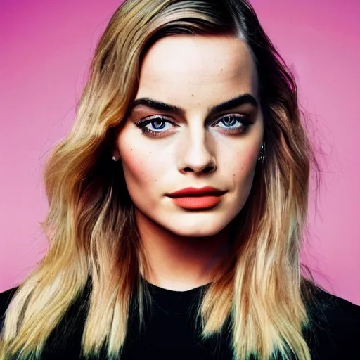 Image similar to margot robbie mixed with kylie jenner mixed with emma watson, photography portrait