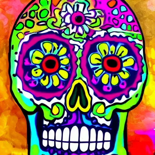 Image similar to fancy colourful skull