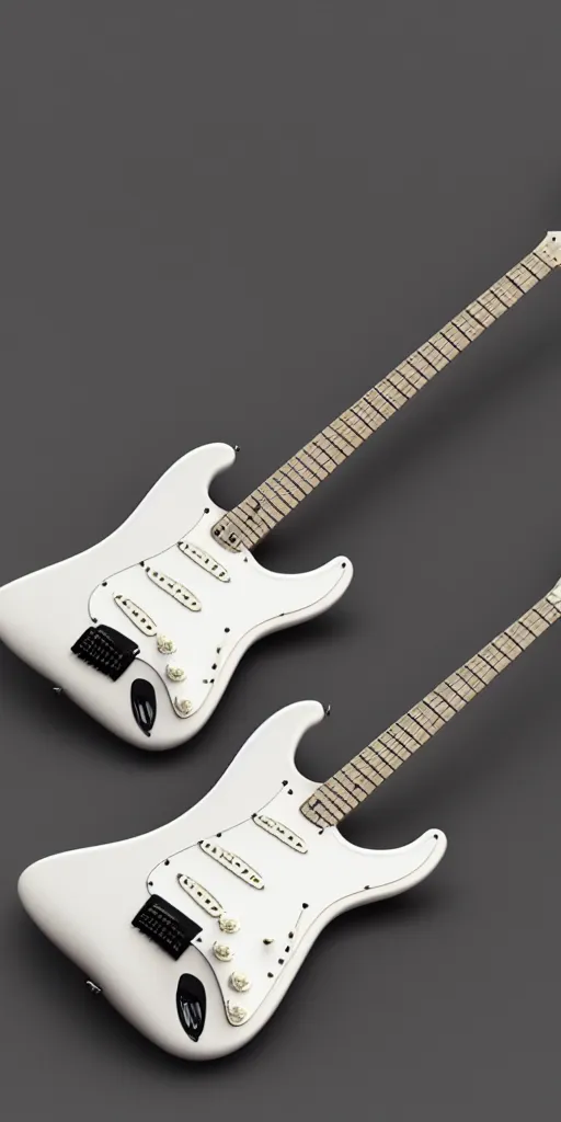 Prompt: model of stratocaster, unreal engine 5, 3 d render, cinematic lighting, detailed product photo