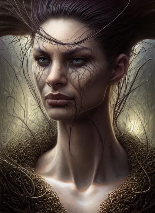 Prompt: closeup portrait shot of a striga in a scenic dystopian environment, intricate, elegant, highly detailed, centered, digital painting, artstation, concept art, smooth, sharp focus, illustration, artgerm, tomasz alen kopera, peter mohrbacher, donato giancola, joseph christian leyendecker, wlop, boris vallejo