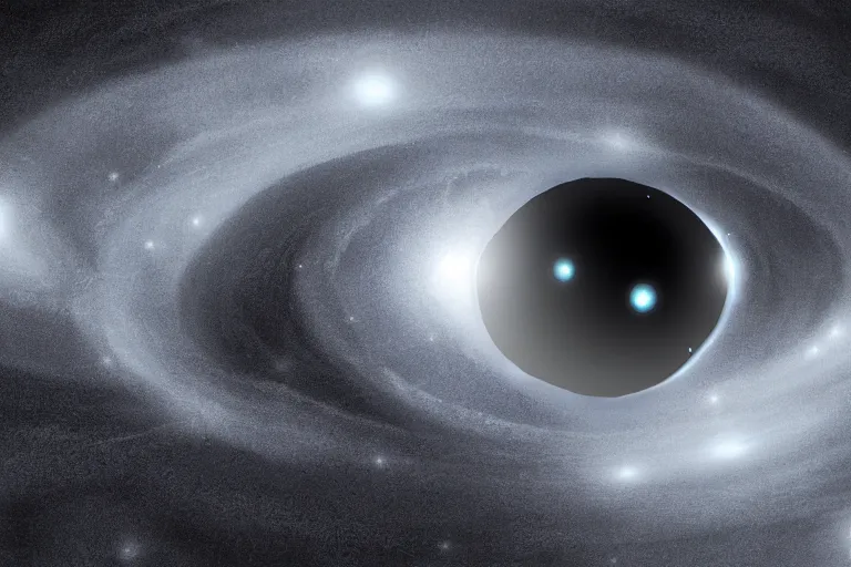 Image similar to black hole near the event horizon, digital art