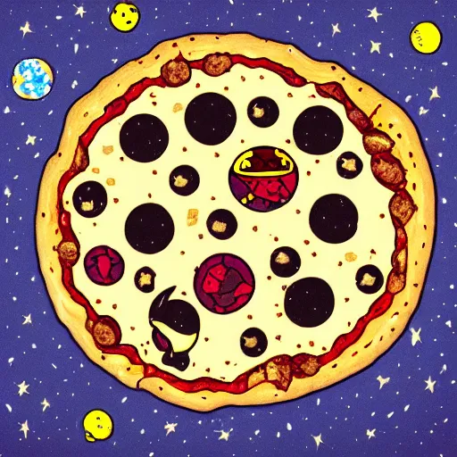 Image similar to space cats on pizza