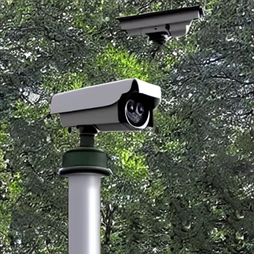 Prompt: bird security camera