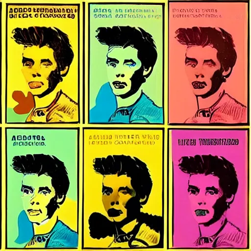Image similar to paul atreides in the style of andy warhol