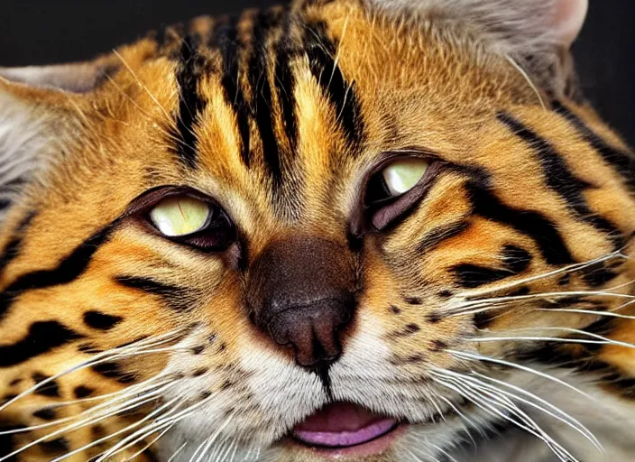 Prompt: Danny DeVito as a bengal cat