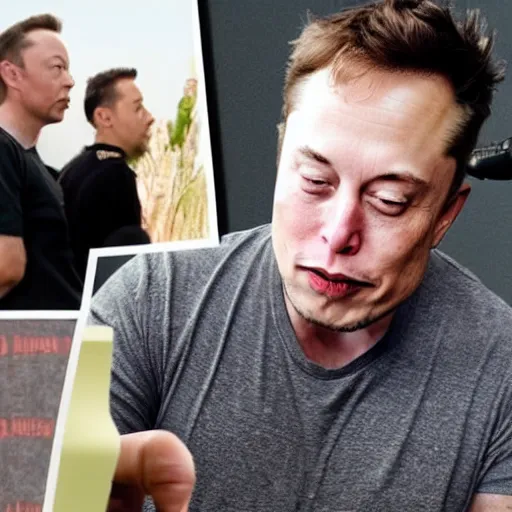 Image similar to elon musk smoking a joint on the joe rogan podcast, weed