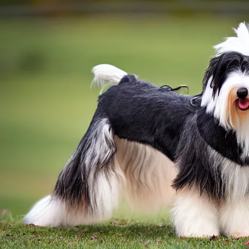 Prompt: TY beanie baby (bearded collie dog), comedy, action shot, arf, UE5, cute, adorable, fluffy, 70mm/f2.8, imax