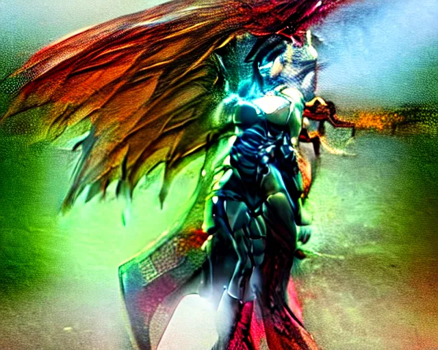 Image similar to cyber dragon angel pimp