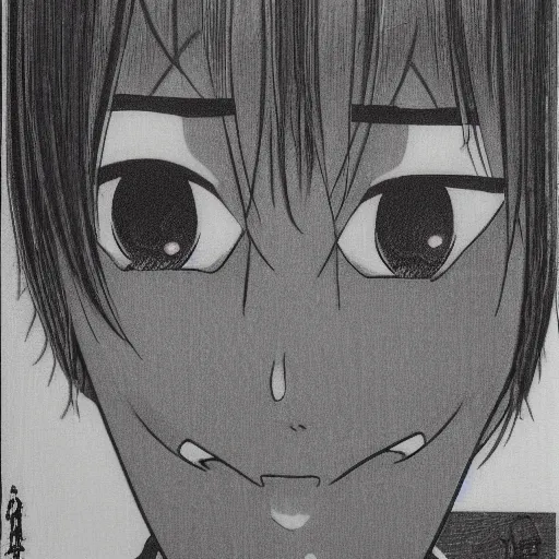 Image similar to A face starting at the camera by Junji itou