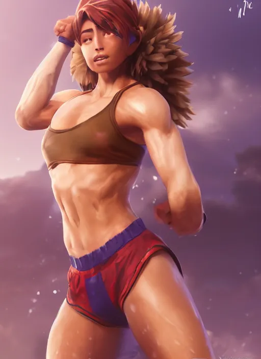 Prompt: fitness taliyah, from league of legends, au naturel, exhibant, boxing, in shape, hyper detailed, digital art, trending in artstation, cinematic lighting, studio quality, smooth render, unreal engine 5 rendered, octane rendered, art style by klimt and nixeu and ian sprigger and wlop and krenz cushart