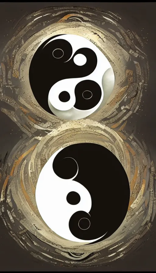 Prompt: Abstract representation of ying Yang concept, from Guild Wars