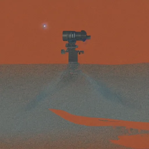 Prompt: sketch of canals on mars from far away, looking through a telescope