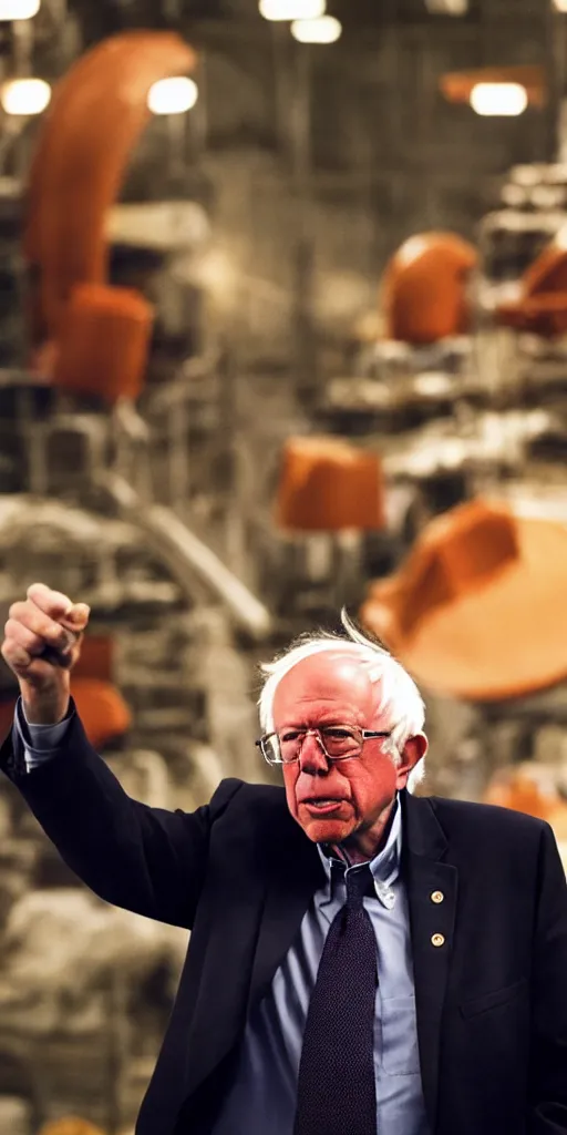 Image similar to Bernie sanders in the movie Charlie and the Chocolate Factory, 8k