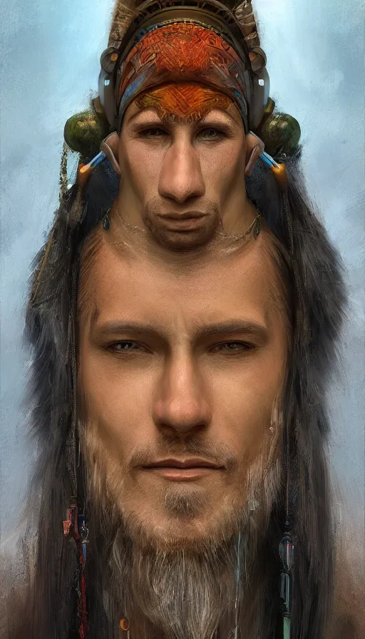 Image similar to portrait of a digital shaman, by disney concept artists