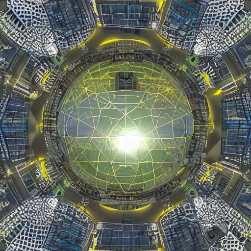 Image similar to a solarpunk domed city, digital art