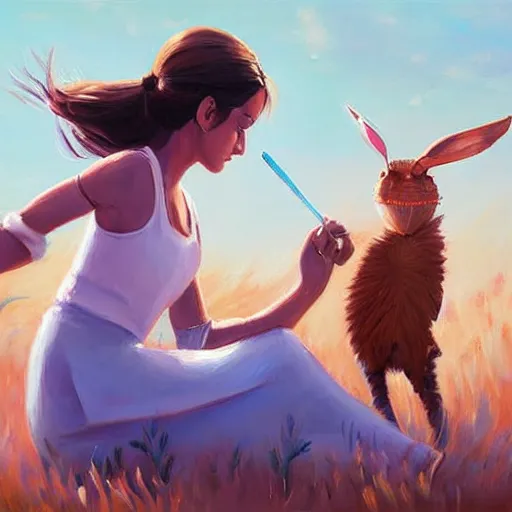 Image similar to a beautiful painting representative of the art style of rhads