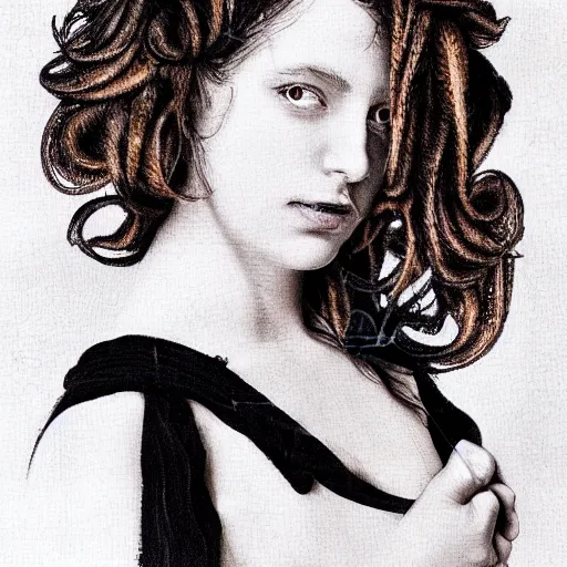 Prompt: portrait girl twisted hair by nelson shanks