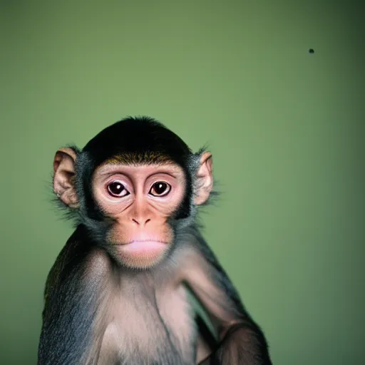 Prompt: monkey portrait, KODAK Portra 400