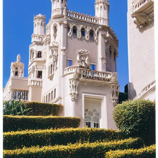 Image similar to Hearst Castle as a tiny home. Photographed with Leica Summilux-M 24 mm lens, ISO 100, f/8, Portra 400