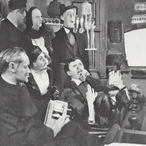Prompt: british gentleman lord is listening to local raper, vintage photo, coherent faces and body
