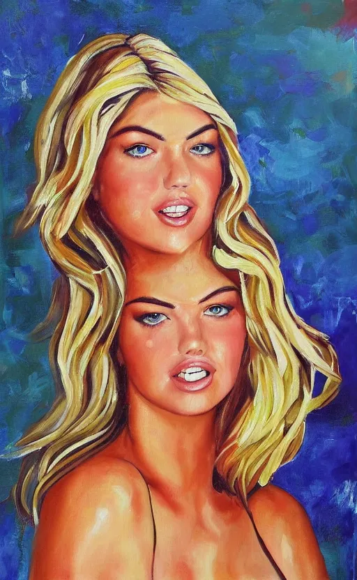 Prompt: A sexy Kate Upton painting, vibrant