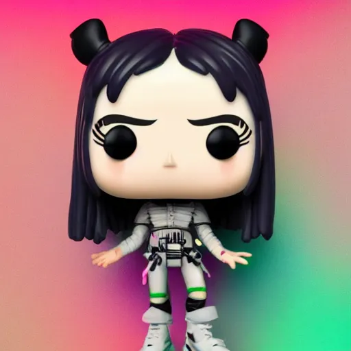 Image similar to Grimes as a Funko pop, photorealistic imagery, trending on artstation, vivid colors, lambent lighting, 4k, 8k, 35mm photography.