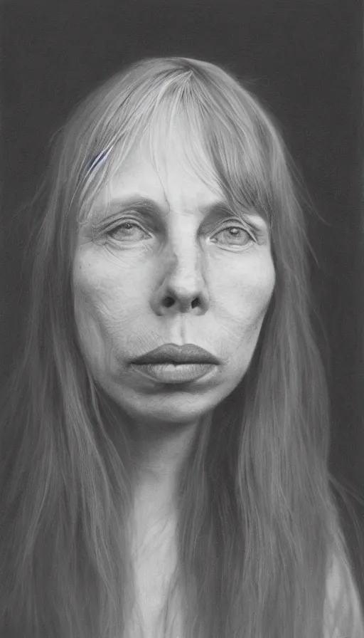 Image similar to cinematic portrait of young joni mitchell, intricate, elegant, by alyssa monks, highly detailed, symmetrical face, fine details, masterpiece, trending on artstation