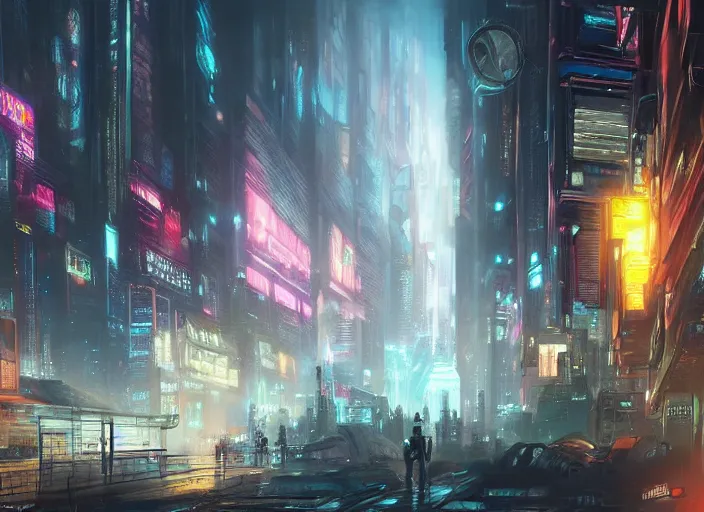 Image similar to full body concept art airbrushed painting of a cyberpunk city, airbrushed painting, stunning, featured on artstation, cinematic lighting, hyperdetailed, cgsociety, 8k, dramatic, dark atmosphere, alluring