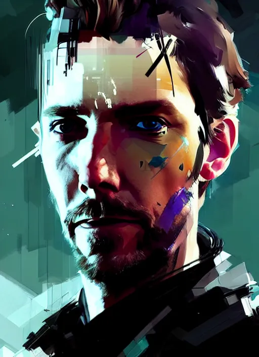 troy baker as higgs monaghan portrait, smoky eyes,, Stable Diffusion