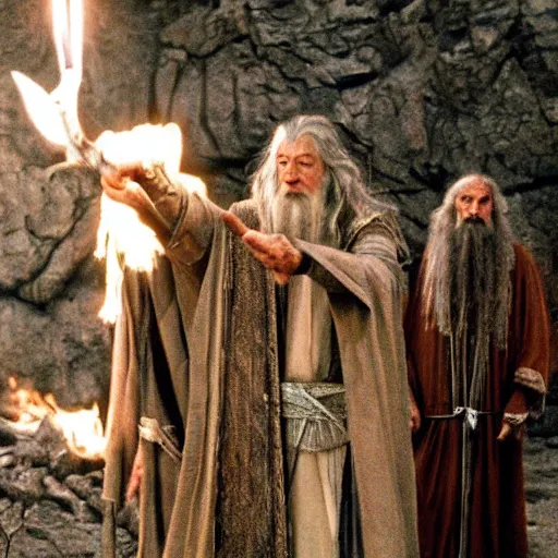 Image similar to shamanic ritual run by gandalf in the movie lord of the rings