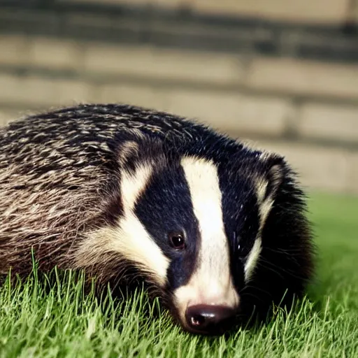 Prompt: portrait of a badger wearing a manchester united jersey