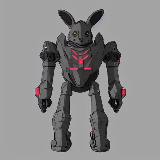 Image similar to rabbit robot in the style of huachong artstation