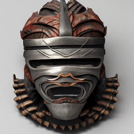 Prompt: shinobi half mask, dragon motive, render, highly detailed, ornamental, sengoku period