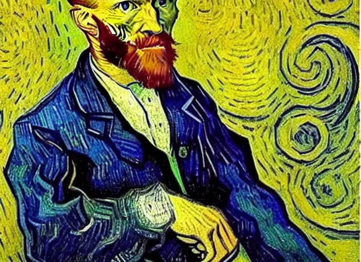 Prompt: vincent willem van gogh ， by leonardo di ser piero da vinci,