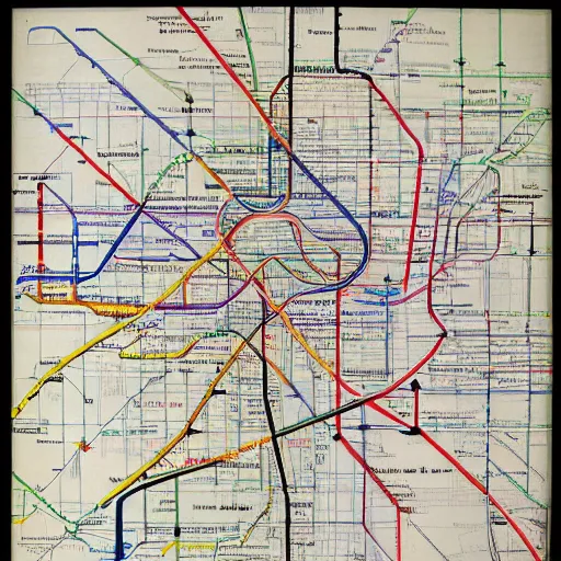 Prompt: map of london undergound metro straight lines