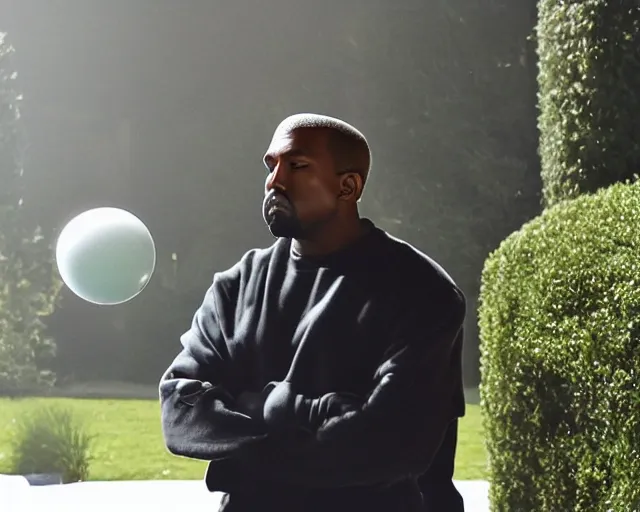 Image similar to kanye pondering an orb