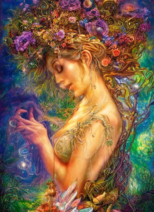 Image similar to Nature Goddess, ambient lighting, 4k, josephine wall, artstation