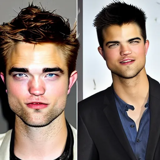 Image similar to robert pattinson mixed with taylor lautner