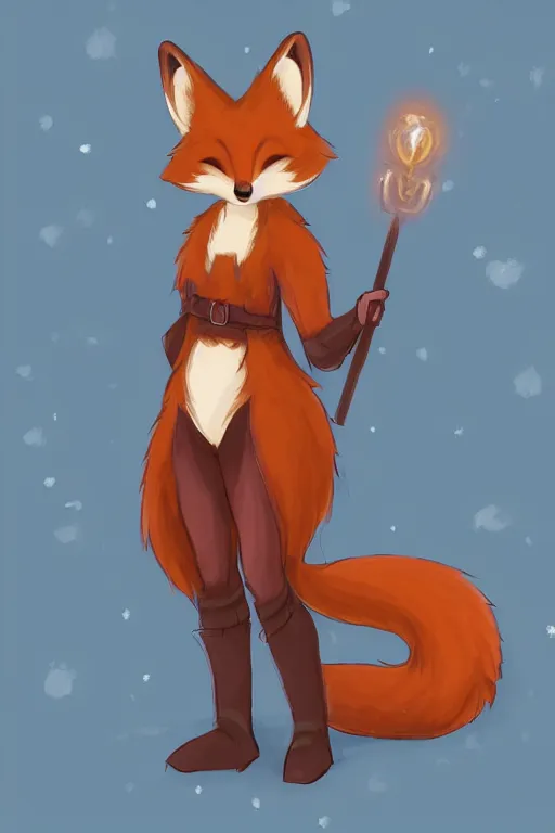 Image similar to a pretty medieval anthropomorphic fox with a fluffy tail in the forest, comic art, trending on furaffinity, cartoon, kawaii, backlighting, furry art!!!, radiant light, bokeh, trending on artstation, digital art