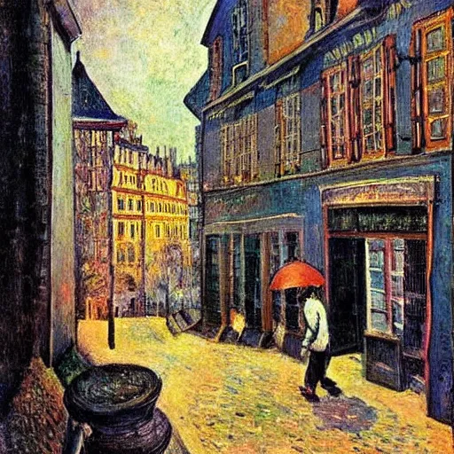 Prompt: A beautiful computer art. Think of it as a parallel universe. But maybe it’s the real one, and we’re in a dream. by Maurice Utrillo, by Bill Watterson ultradetailed, random