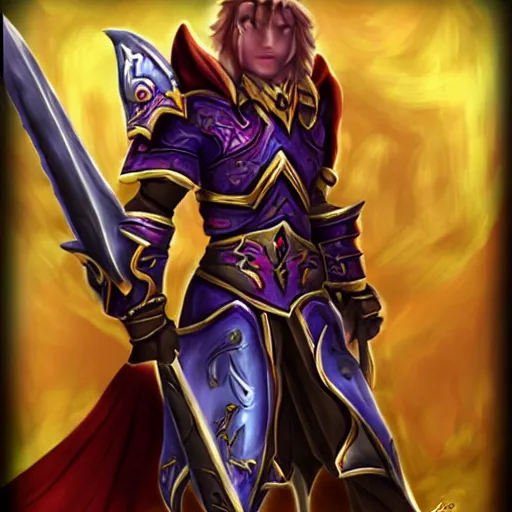 Image similar to Blood Elf Paladin in the style of Samwise Didier