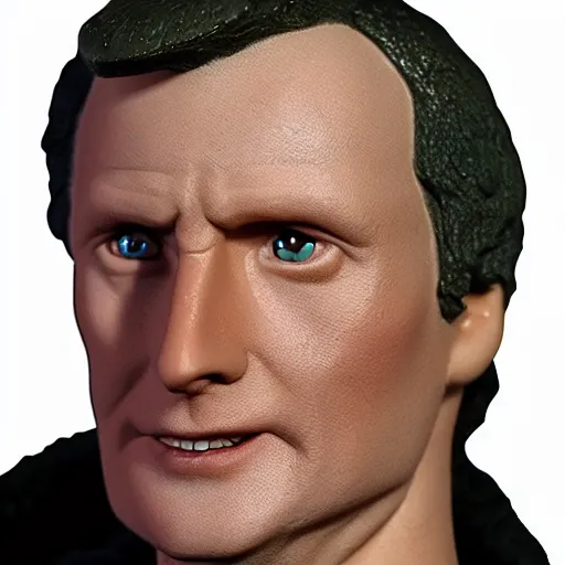 Image similar to 5 inch figure of alan alda as hawkeye from mash, toy, realistic, studio lighting