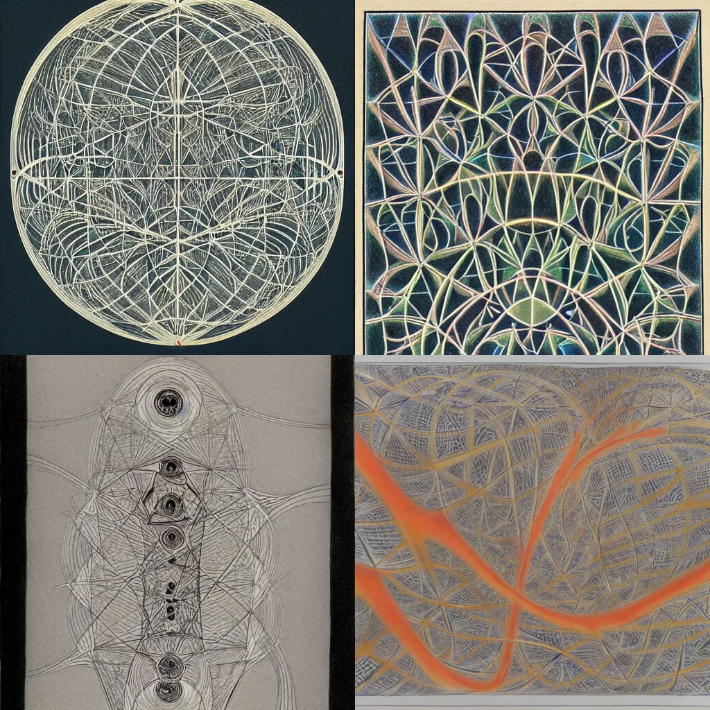Prompt: fractal automaton, Notation, Symbols, Lines, Sequences, Interpretation, Instructions, Communication, Visuality, Process, Precision, delicacy, abstraction, simplicity, fragility, elegance, repetitiveness, system, nomadic, cartography, medium:colored fine-pencil on paper