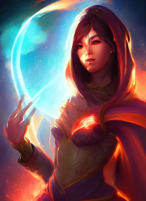 Image similar to fire mage in galaxy, artgerm, wlop, artstation, digital art, epic, best, detalied, high quality,