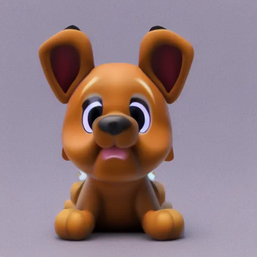 Image similar to cute puppy dog figurine in the style of enesco rudolph and friends detailed 4 k 3 d render